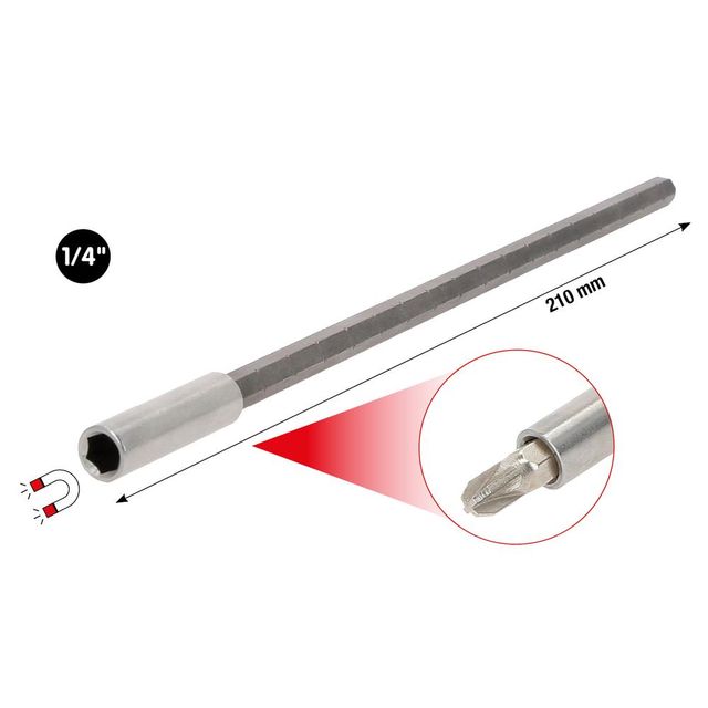 1/4" Bithalter, 210 mm