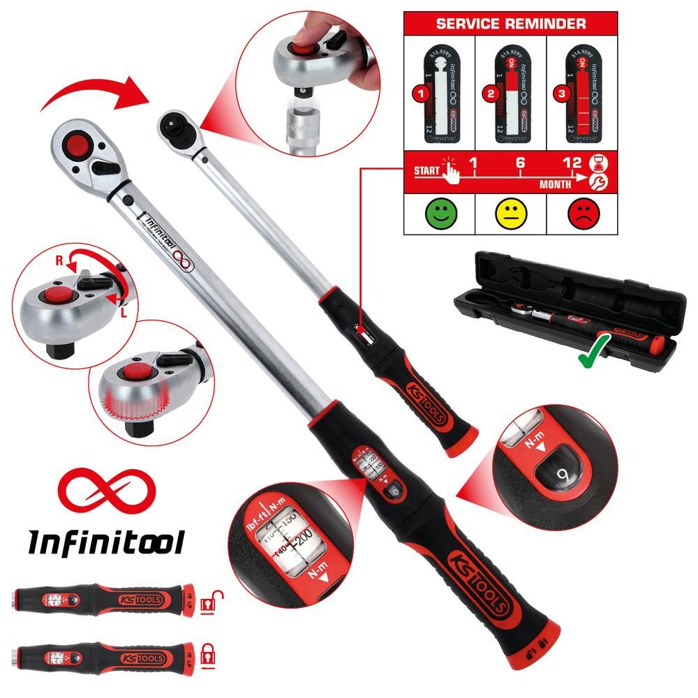 1/2" INFINITOOL Ratschen-Drehmomentschlüssel 80-420 Nm