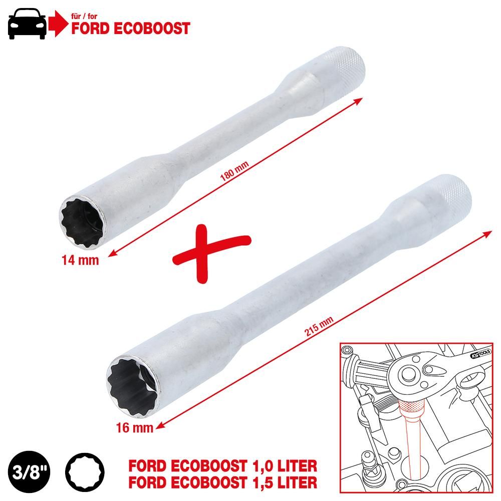 3/8" Zündkerzen-Stecknuss-Satz für EcoBoost Motoren 2-tlg