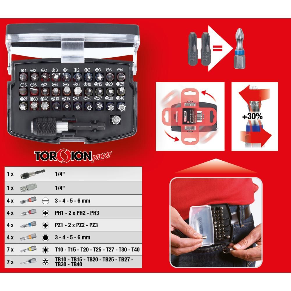 1/4" TORSIONpower Bit-Box 32-tlg
