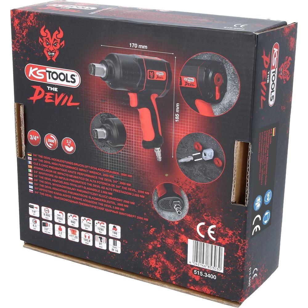3/4" THE DEVIL Hochleistungs-Druckluft-Schlagschrauber 2000Nm, Bild 7