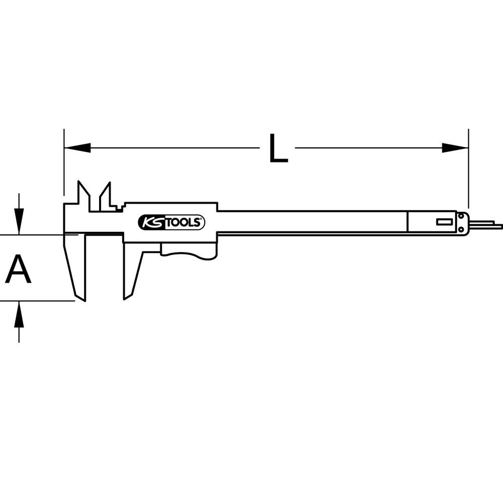 Taschen-Messschieber 0-150mm 235mm, Bild 5