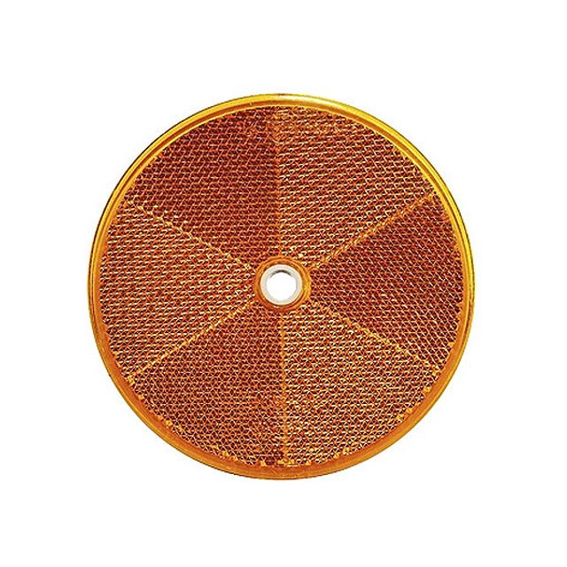 ASPÖCK Rückstrahler gelb rund D= 80mm schraubbar
