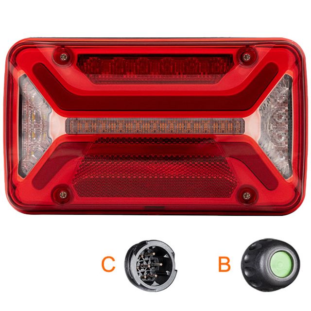 ASPÖCK Heckleuchte rechts 10-30V MultiLED III ohne Dreieck 7pol AMP+2pol ASS2