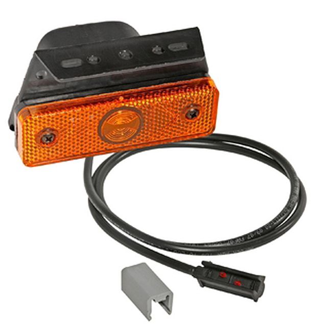ASPÖCK Seitenmarkierungsleuchte LED gelb 24V Flat P&R 1.5m Kabel Winkel standard