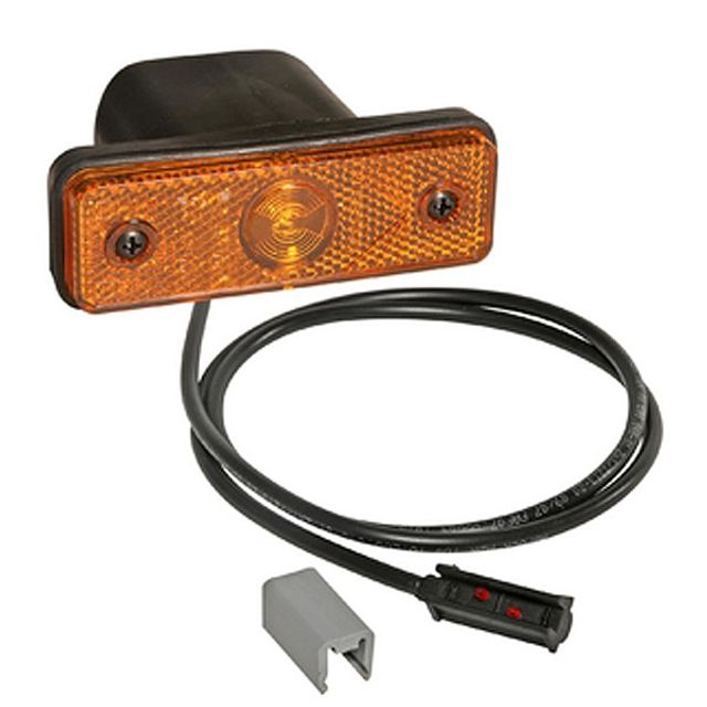 ASPÖCK Seitenmarkierungsleuchte LED Flat gelb 24V Einbau 0,5m Kabel
