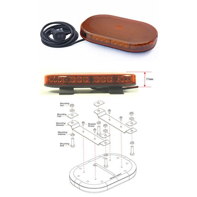 Microbar LB111 12V-24V, orange, Festmontage, 30 LED, ECE Reg 65