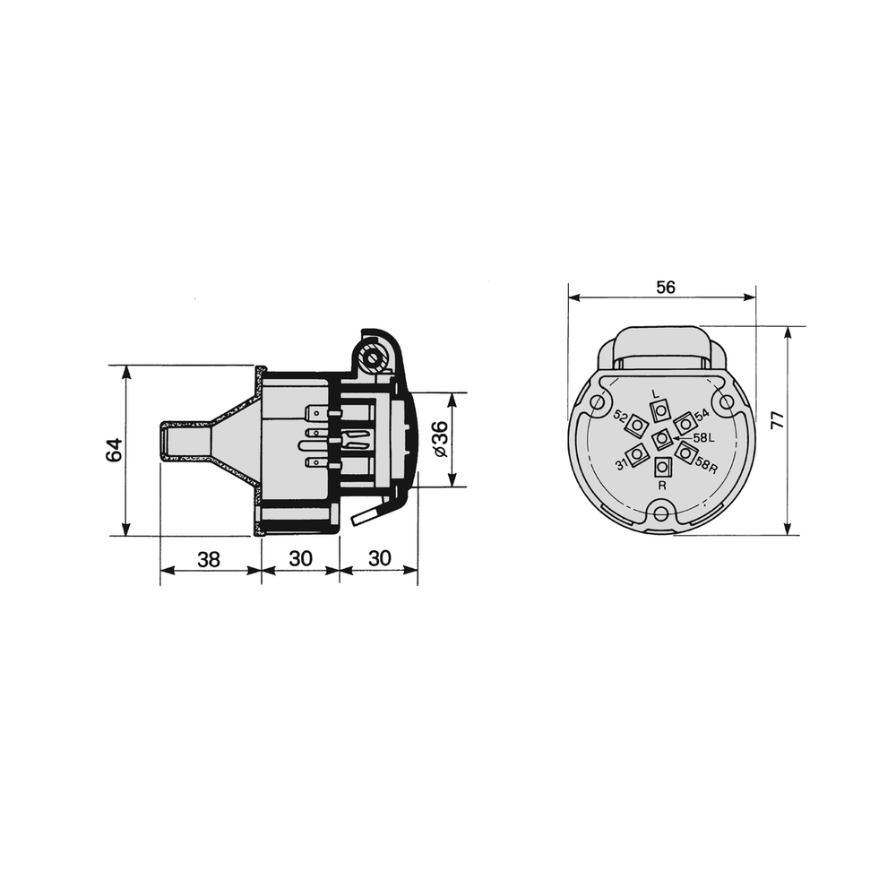 COBO Steckdose 6V / 12V 7-pol, Bild 3