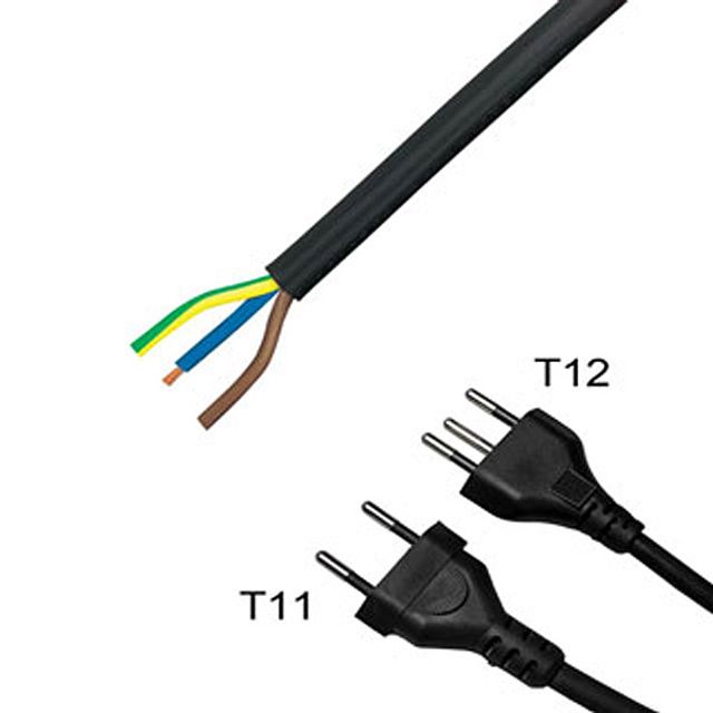 Gd-Kabel 2 x 1,5mm²,sw, 5m, mit Anschluss T11