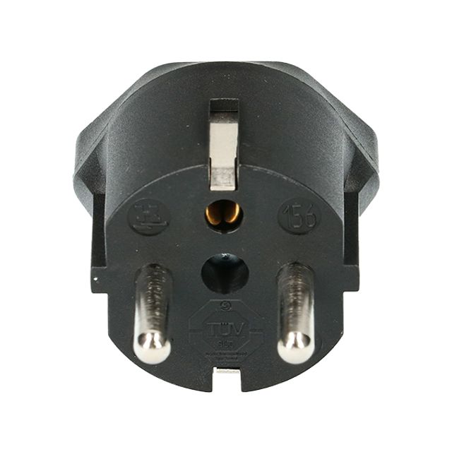 Schuko Fixadapter 3-polig schwarz Kupplung CH Typ 13 250V 10A, Bild 2