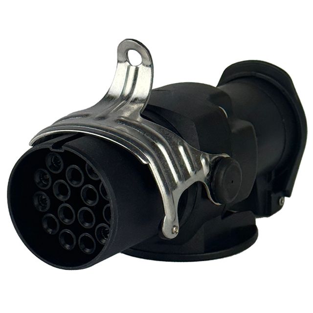 Kurzadapter mit 15P/24V Stecker (ISO 12098) und 7P/24V Steckdose (ISO 1185)