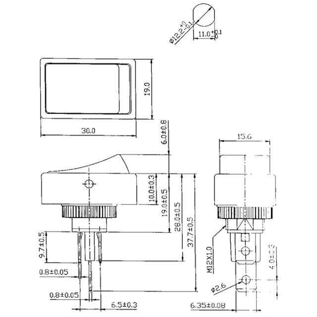 Wippschalter Ein-/Aus beleuchtet 2-F130410, Bild 2
