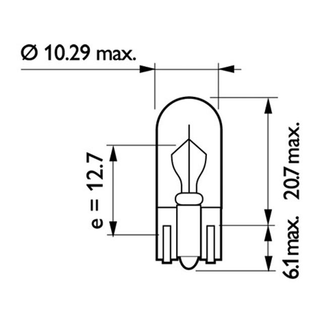 PHILIPS Glassockellampe Sockel W2,1 x 9,5d 12 V oder 24 V 2 W bis 5 W, Bild 4