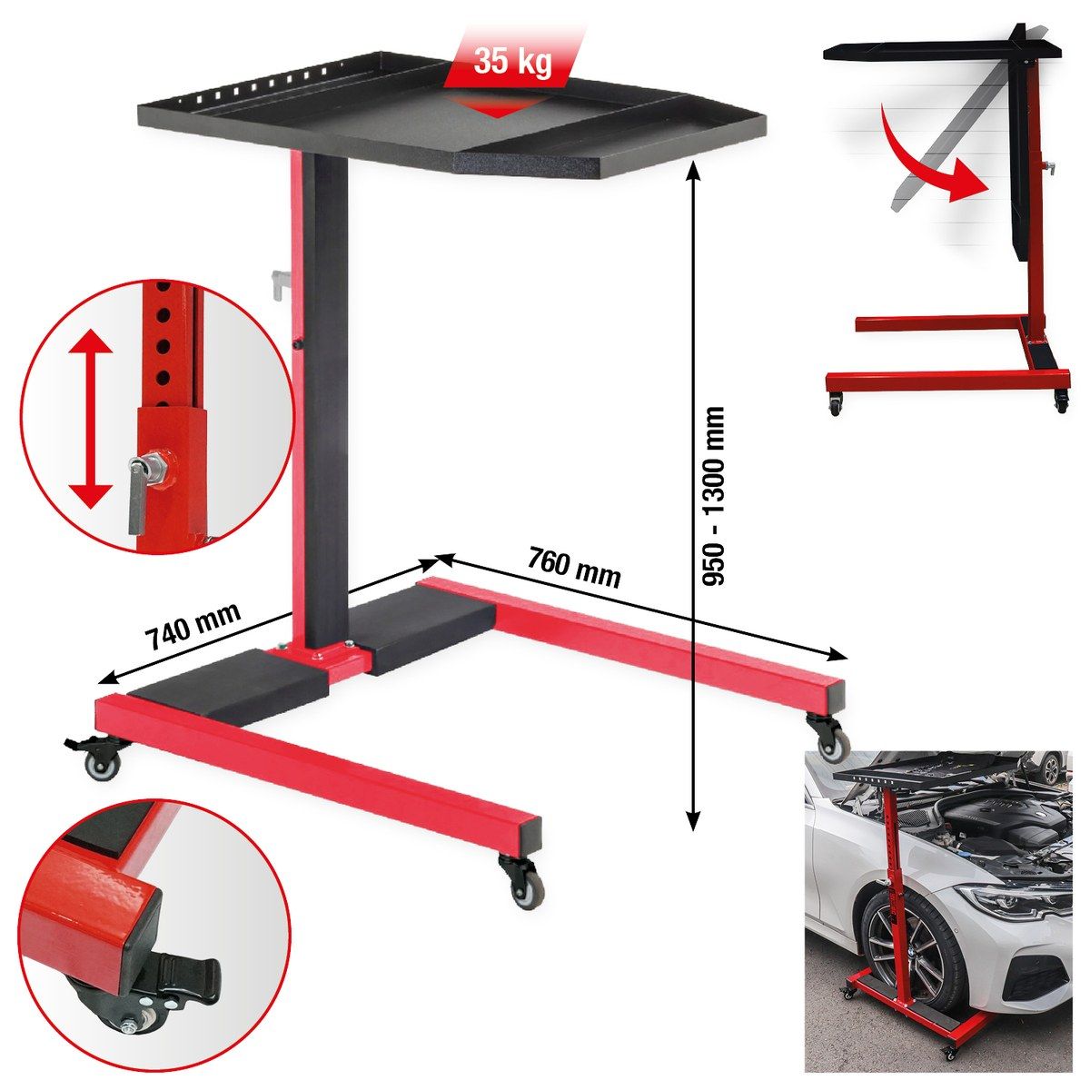 Universal-Ablagetisch höhenverstellbar max. 35 kg