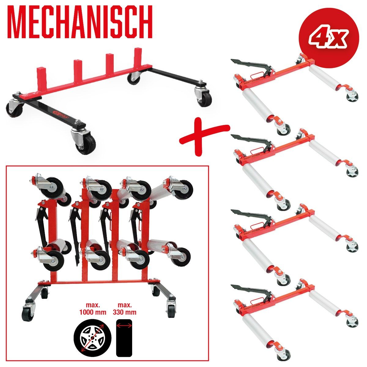 Aufbewahrungsgestell mit vier Rangierhilfen 5-tlg hydraulisch oder mechanisch, Bild 3