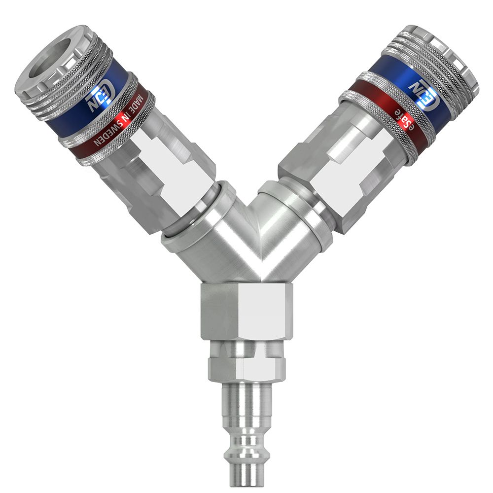 CEJN Y - Stück 3 x 3/8" IG inkl. 1 Nippel + 2 eSafe Kupplungen 300
