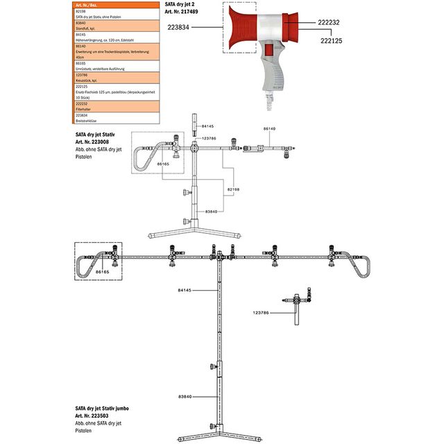 SATA DryJet 2 Trockenblaspistole rot inkl EU Nippel, Bild 2