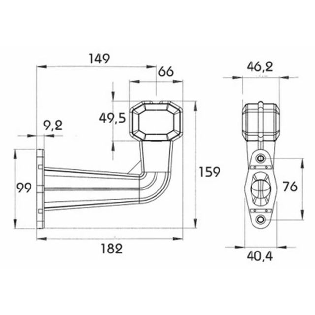 LED Umrissleuchte Superpoint rot / weiss 24V 149 x 99 mm