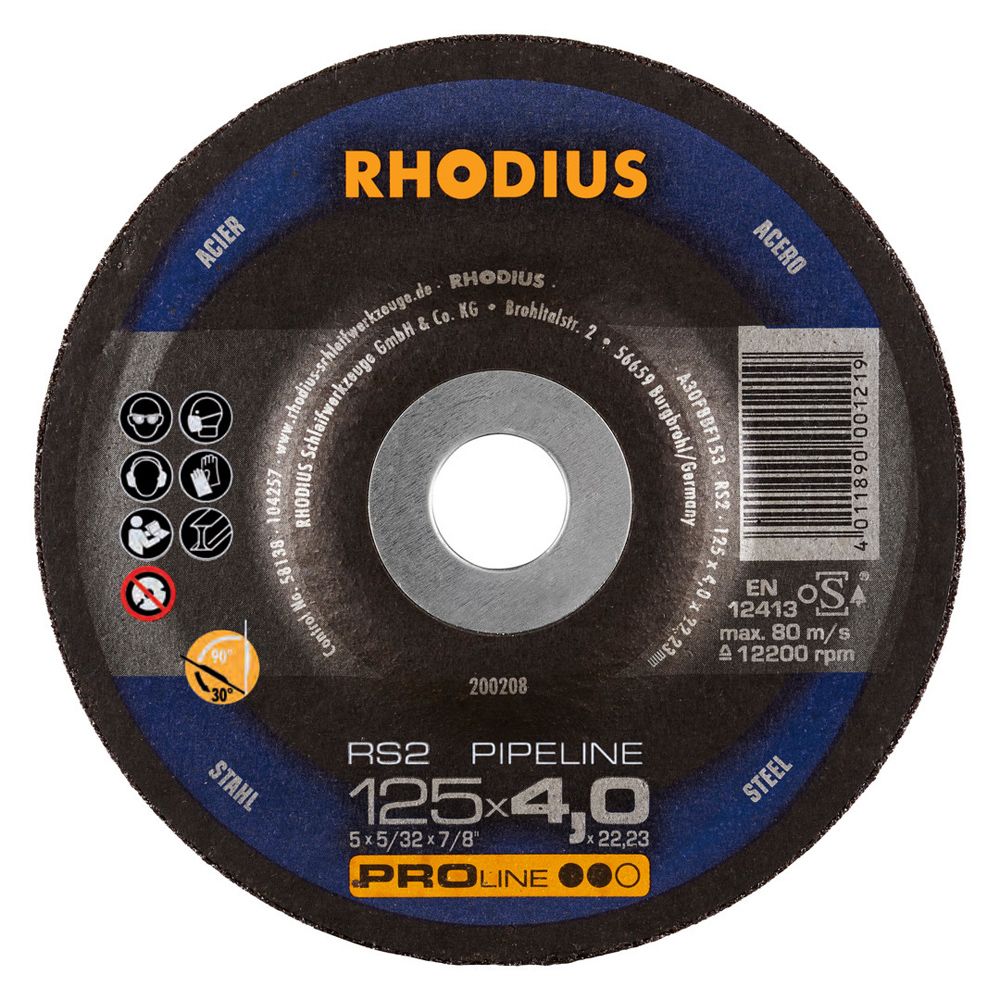 RHODIUS Schruppscheibe RS2 PIPELINE Stahl 115 bis 180 mm x 4 mm, Bild 10