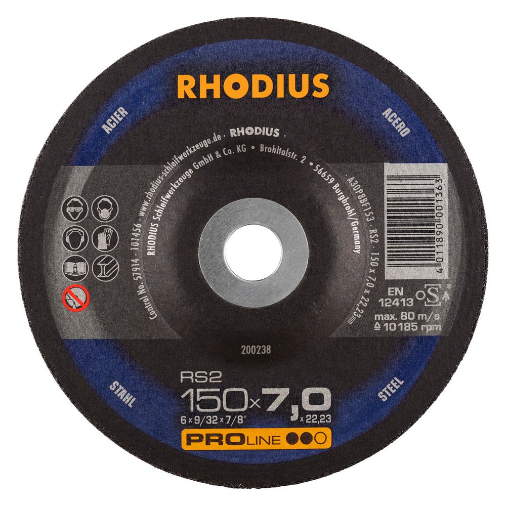 RHODIUS Schruppscheibe RS2 PROline für Stahl Form 27 Ø 76-230 mm, Bild 7