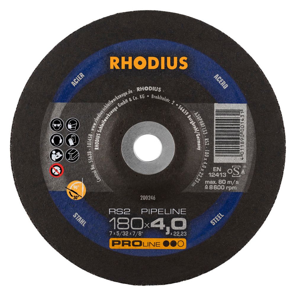 RHODIUS Schruppscheibe RS2 PIPELINE Stahl 115 bis 180 mm x 4 mm, Bild 7