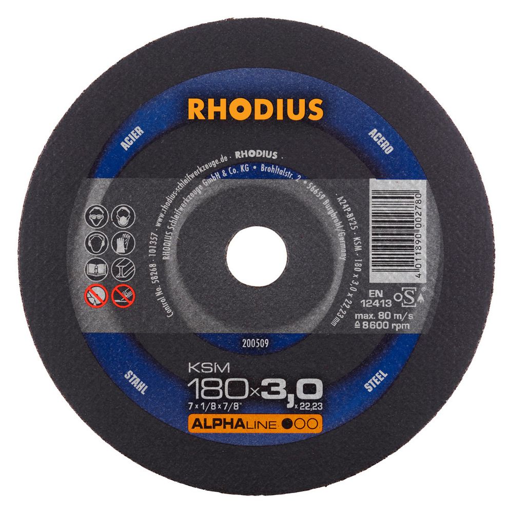 RHODIUS Freihandtrennscheibe KSM 180x3.0x22.23
