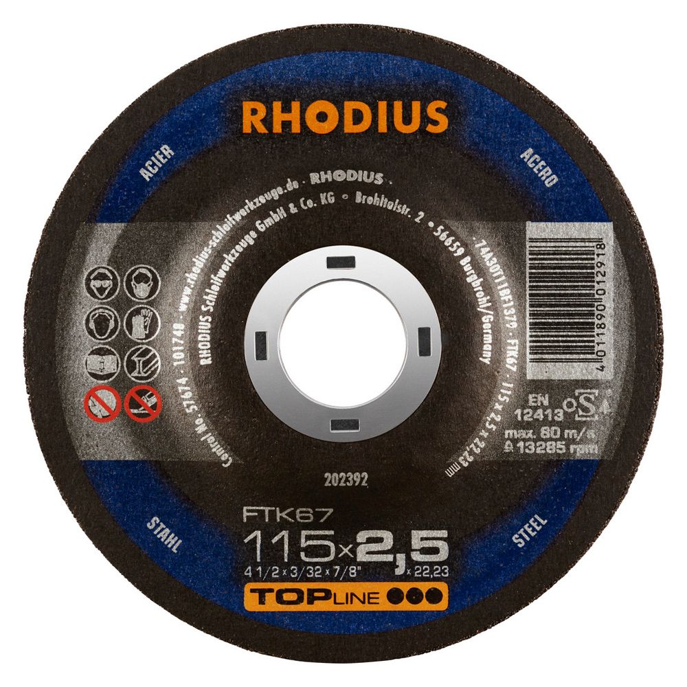 RHODIUS Freihandtrennscheibe FTK67 115x2.5x22.23