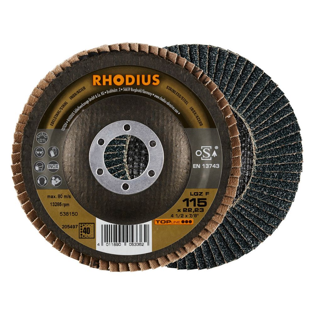 RHODIUS Fächerschleifscheibe LGZ F