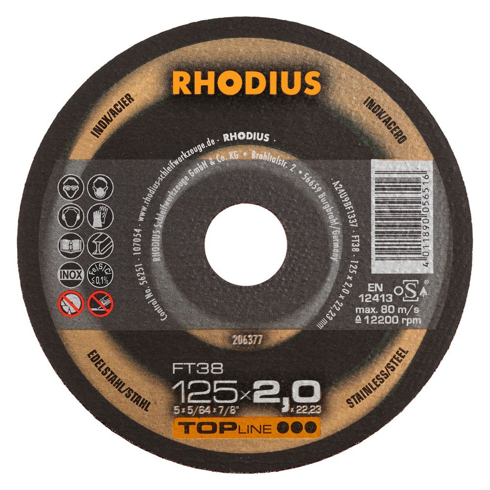 RHODIUS Freihandtrennscheibe FT38 125x2.0x22.23