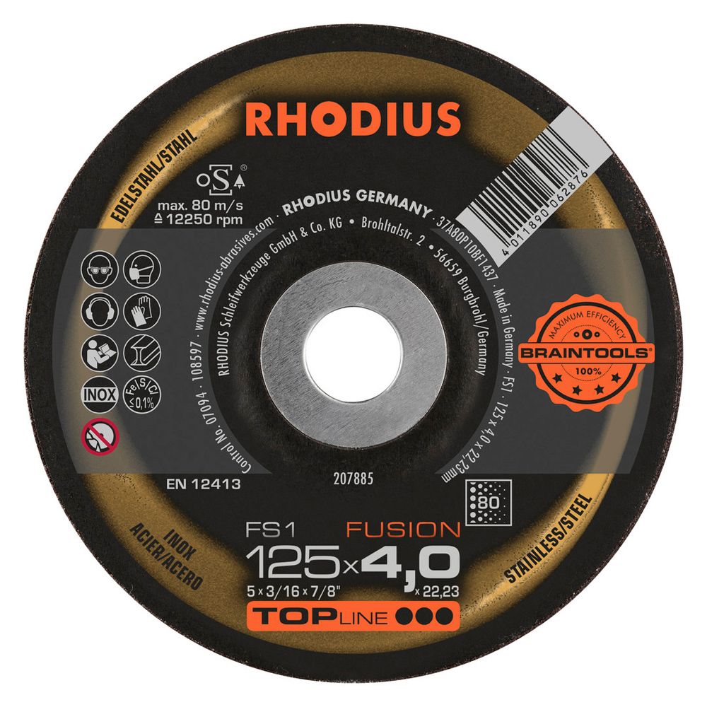 RHODIUS Schruppscheibe FS1 FUSION 125x4.0x22.23 P80