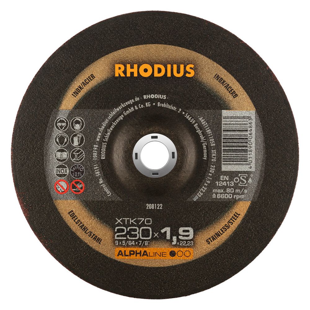 RHODIUS Extradünne Trennscheibe XTK70 230x1.9x22.23