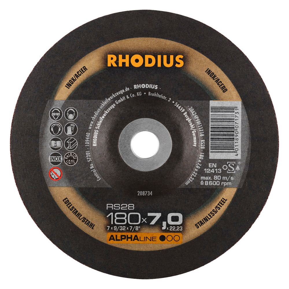 RHODIUS Schruppscheibe RS28 180x7.0x22.23