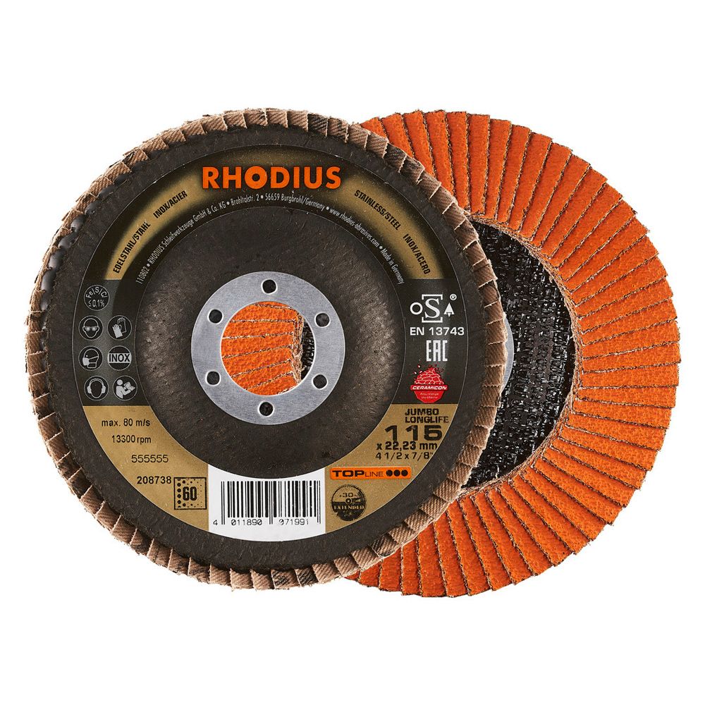 RHODIUS Fächerschleifscheibe JUMBO LONGLIFE EXTENDED
