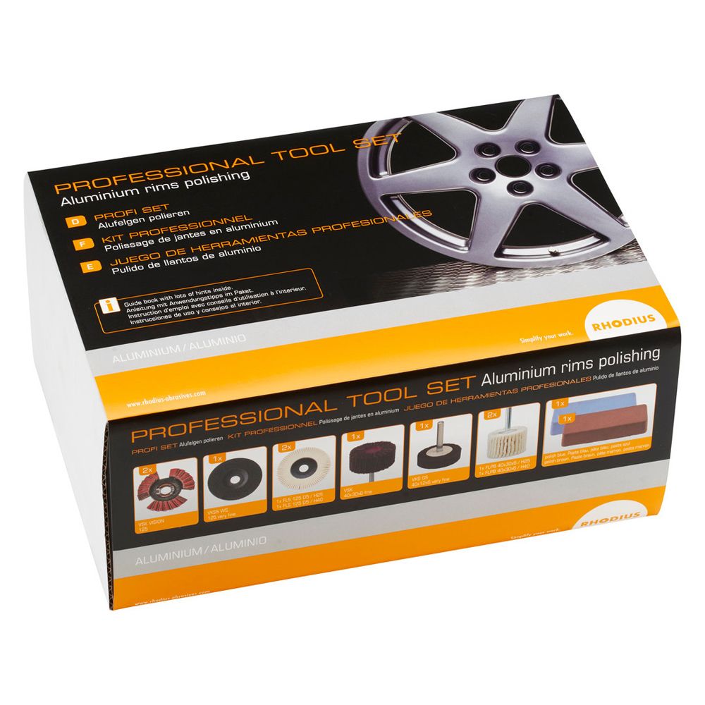 RHODIUS PROFESSIONAL TOOL SET ALUMINIUM RIMS POLISHING