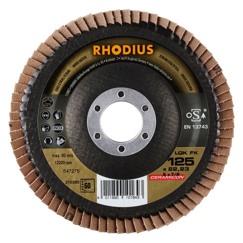 RHODIUS Fächerschleifscheibe LGK FK 125x22.23, Bild 2
