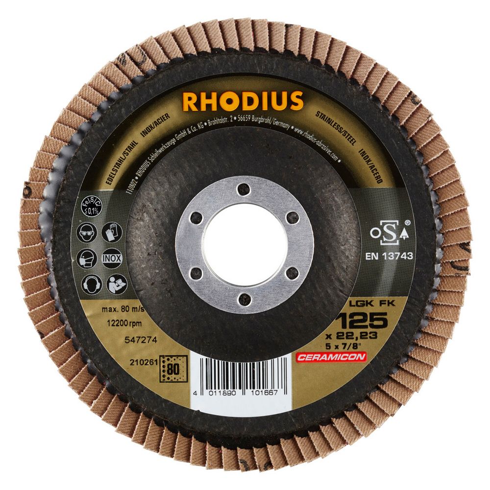 RHODIUS Fächerschleifscheibe LGK FK 125x22.23, Bild 7