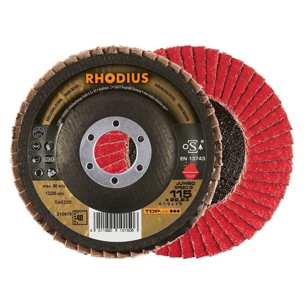 RHODIUS Fächerschleifscheibe JUMBO SPEED G