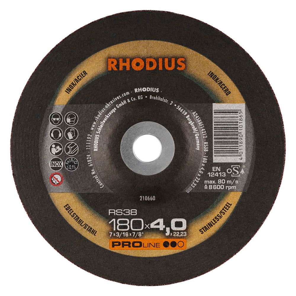 RHODIUS Schruppscheibe RS38 180x4.0x22.23
