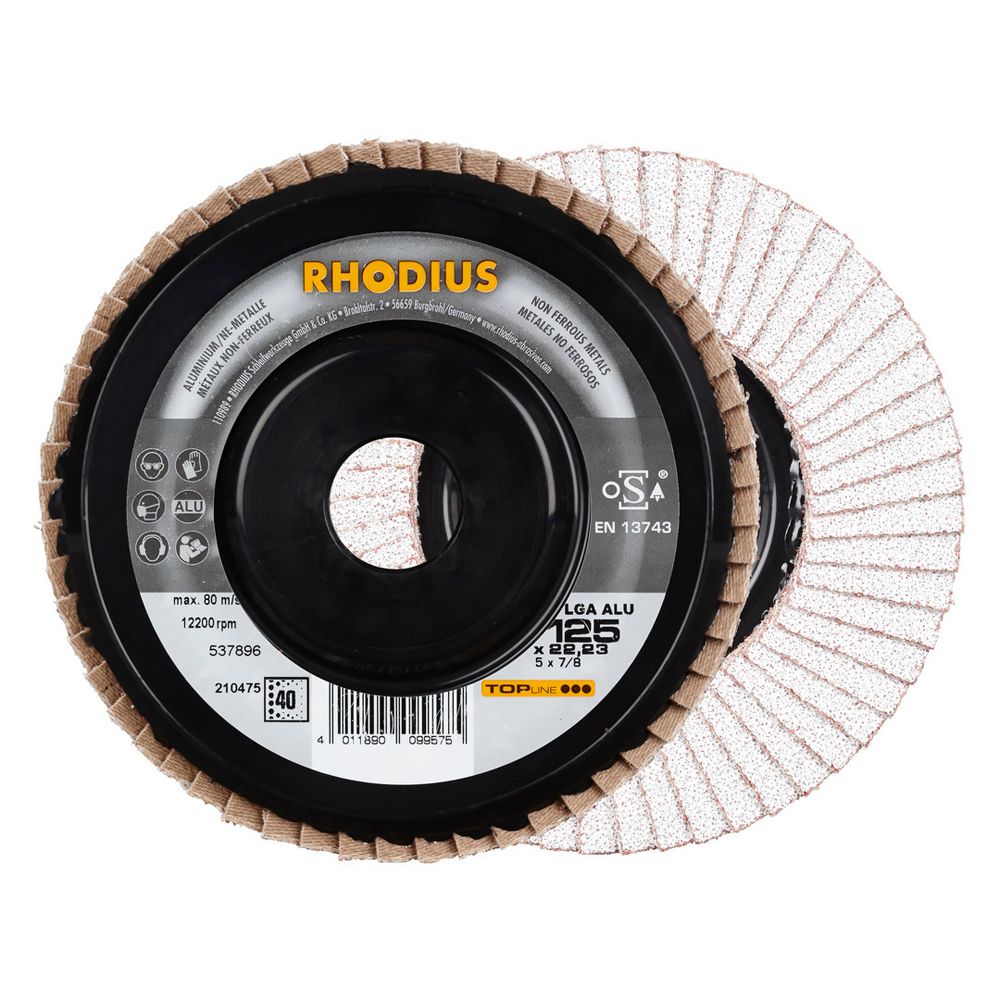 RHODIUS Fächerschleifscheibe LGA ALU PACK 125x22.23 Inhalt:5 P40 gerade