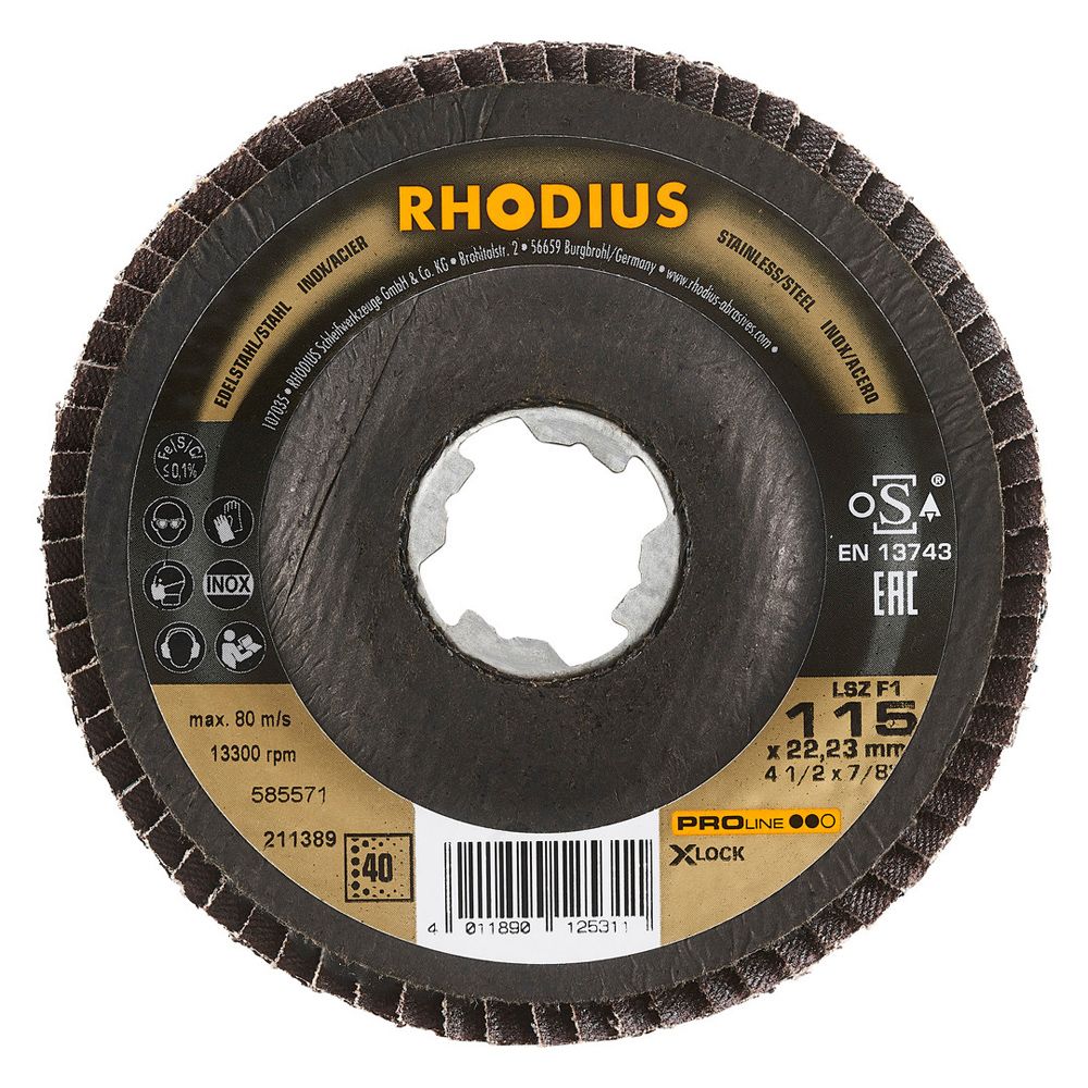 RHODIUS Fächerschleifscheibe LSZ F1 X-LOCK, Bild 10