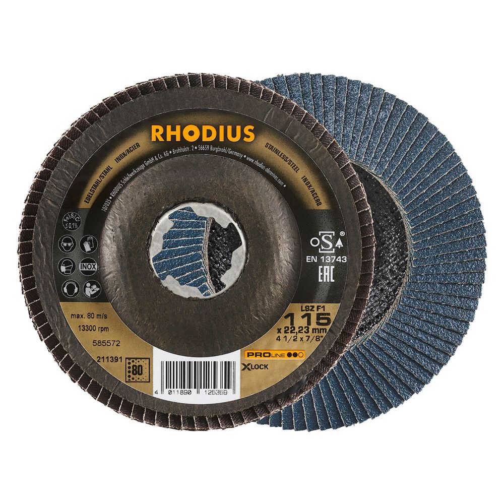 RHODIUS Fächerschleifscheibe LSZ F1 X-LOCK