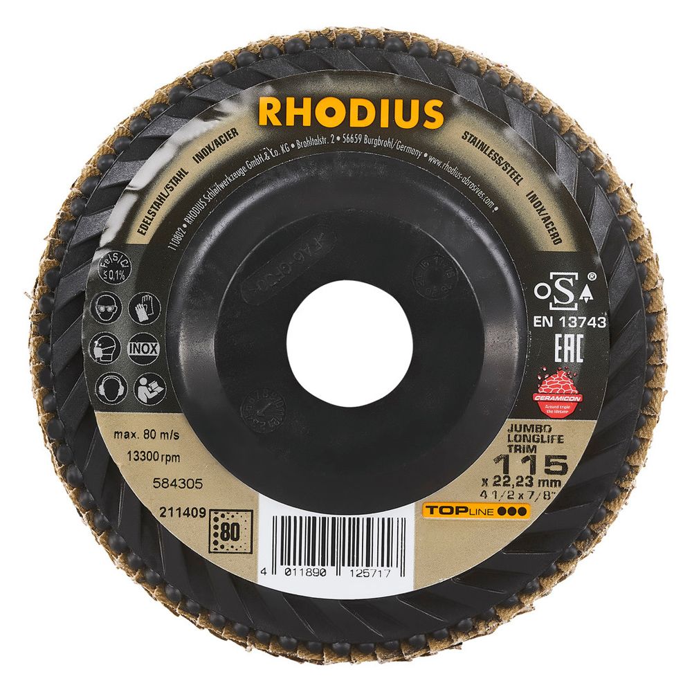 RHODIUS Fächerschleifscheibe JUMBO LONGLIFE TRIM, Bild 2