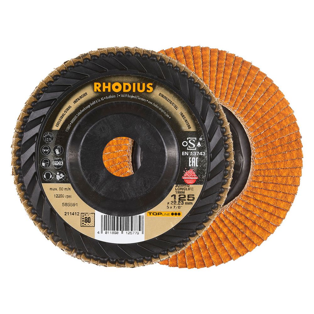 RHODIUS Fächerschleifscheibe JUMBO LONGLIFE TRIM, Bild 6