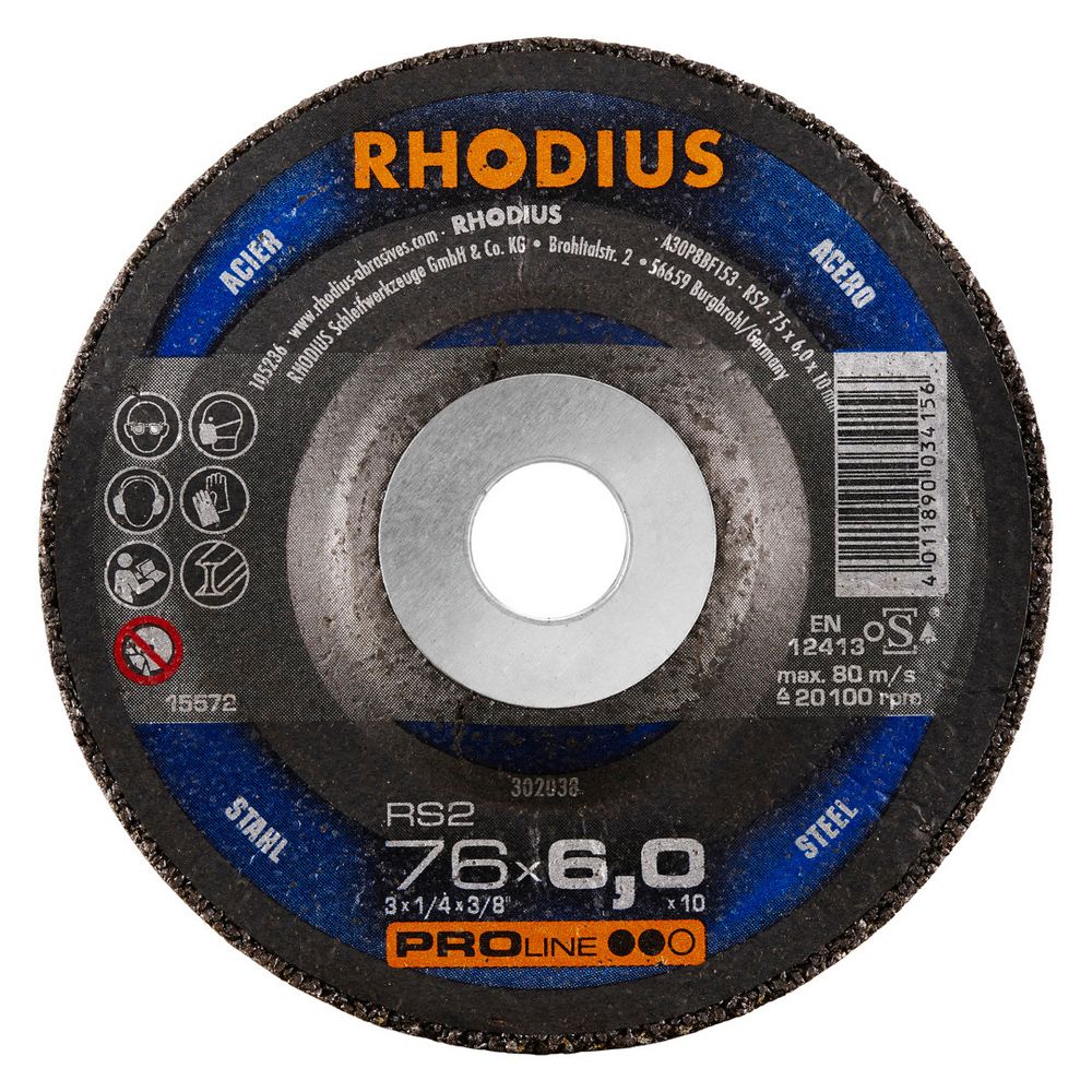 RHODIUS Schruppscheibe RS2 PROline für Stahl Form 27 Ø 76-230 mm, Bild 10