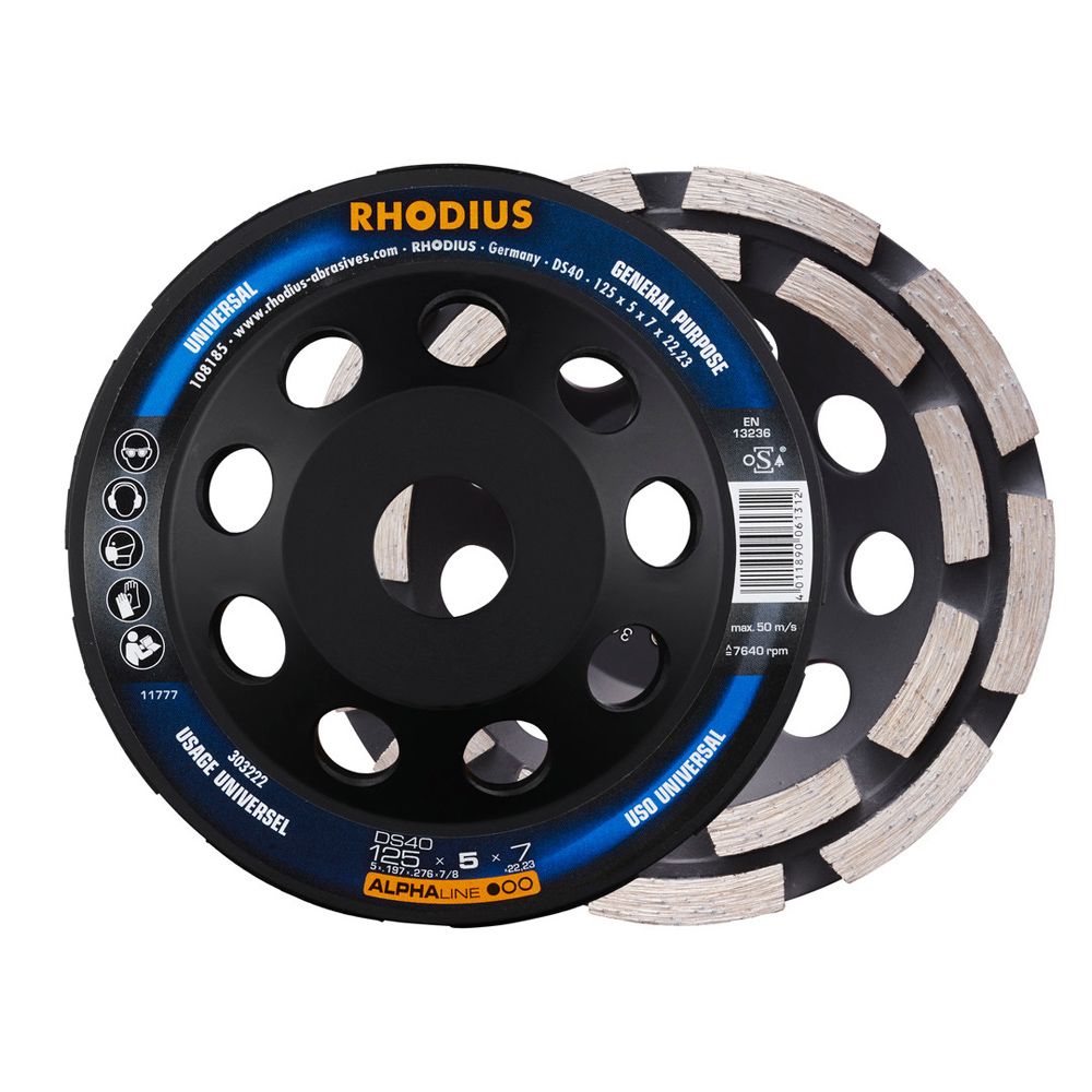 RHODIUS Diamantschleiftopf DS40 125x5.0x7.0x22.23