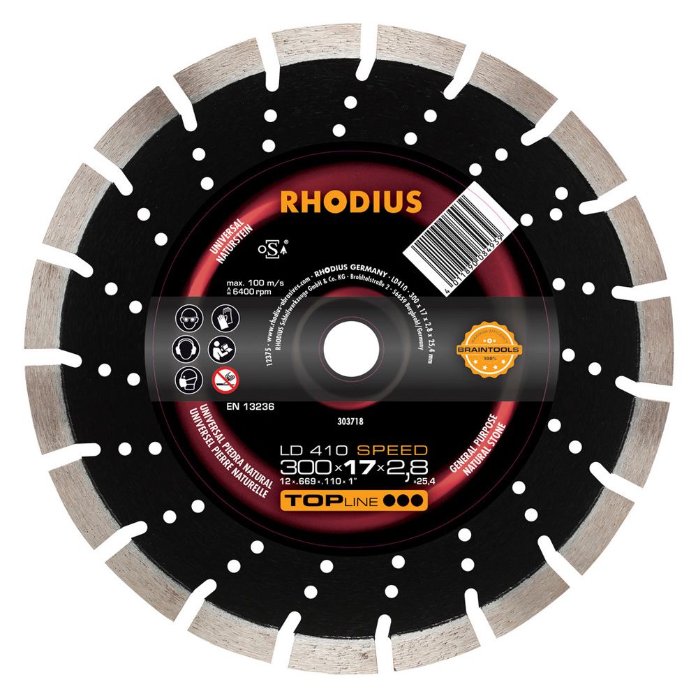 RHODIUS Diamanttrennscheibe LD410 SPEED 300x17.0x2.8x25.40*