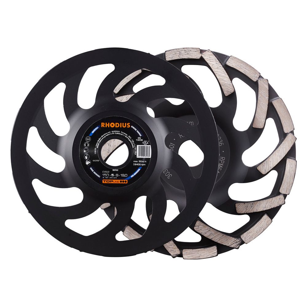 RHODIUS Diamantschleiftopf DS2 150x5.0x8.0x19.00