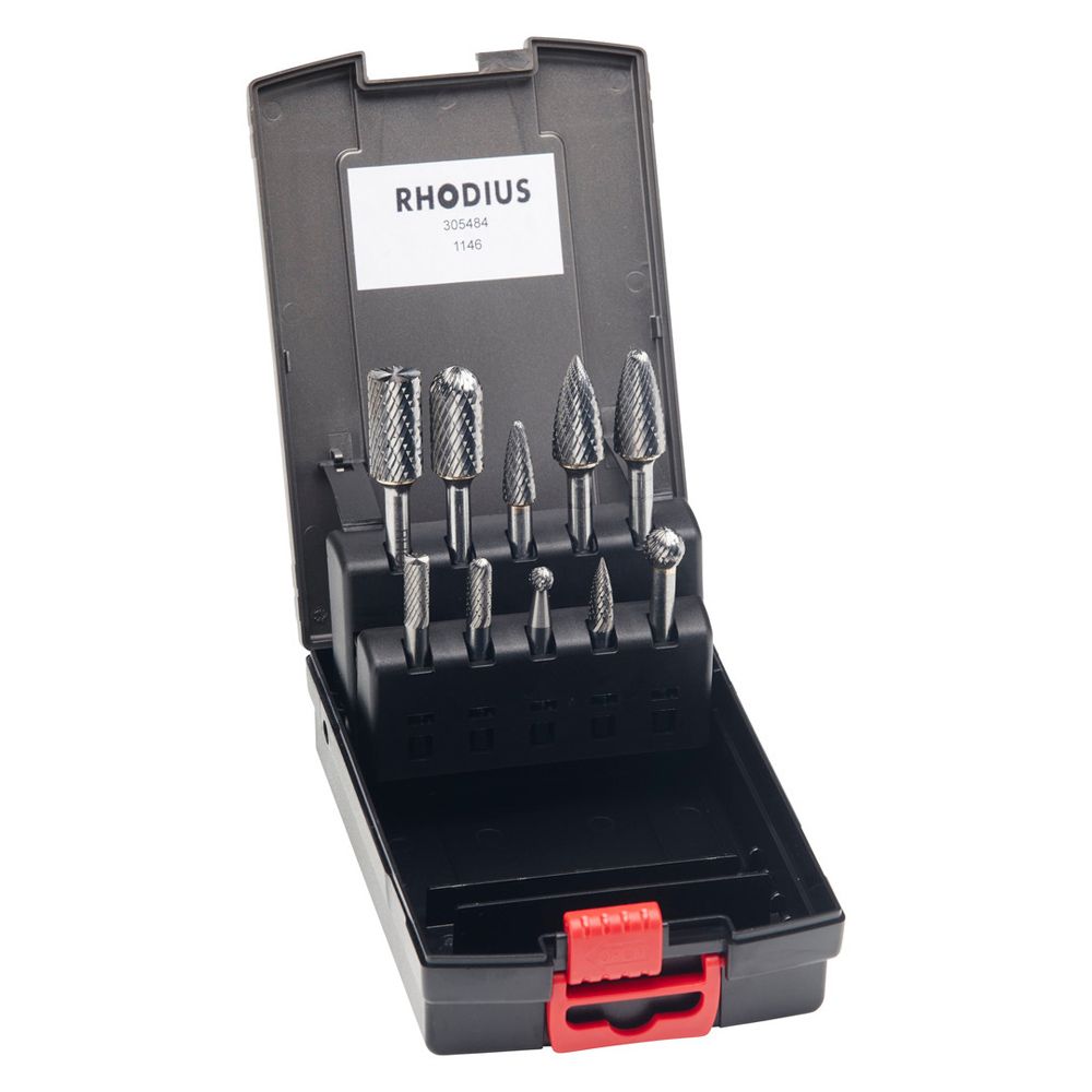 RHODIUS Hartmetall-Frässtift Set HF SET 10 TOP Inhalt:10
