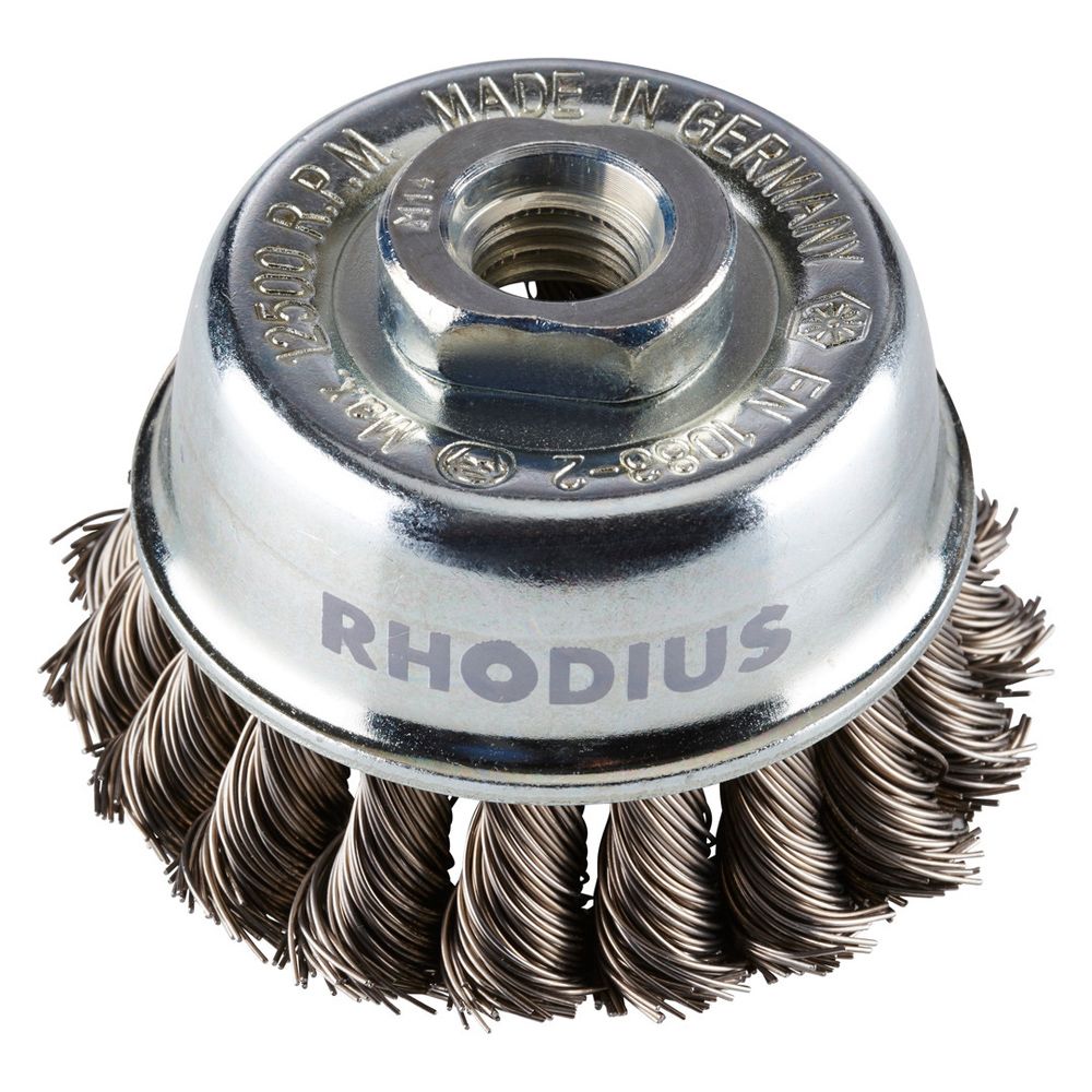 RHODIUS Topfbürste STBZ S gezopft M14 Ø 65 mm Draht 0,5 mm 10 Stück
