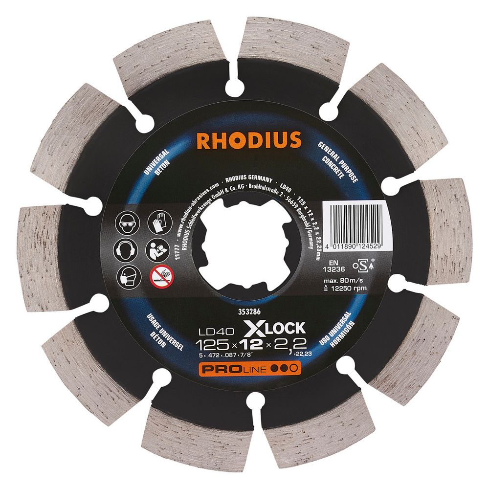RHODIUS Diamanttrennscheibe LD40 X-LOCK PROline für Beton Ø 115 und 125 mm, Bild 3